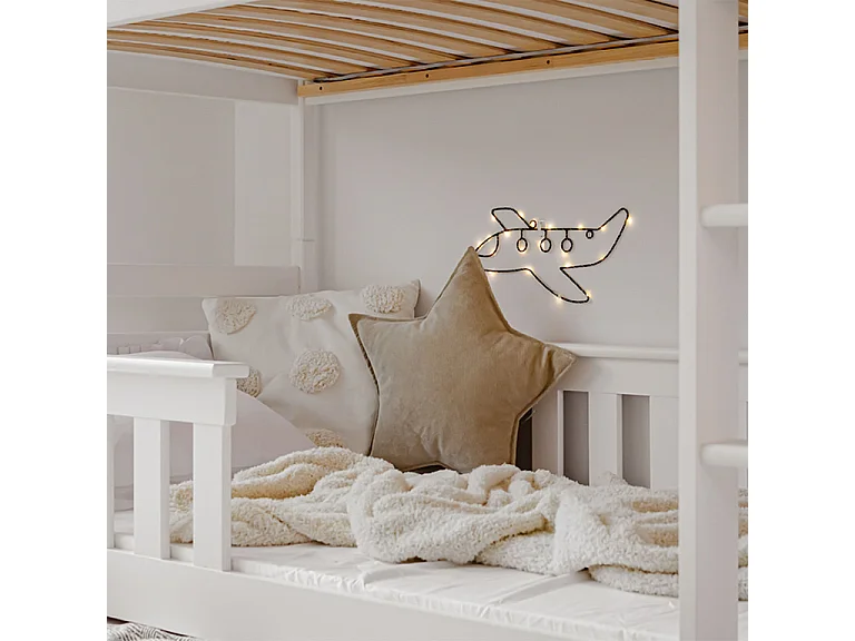 Lit superposé 90x200 sommier lit gigogne et tiroirs inclus Alexis Blanc