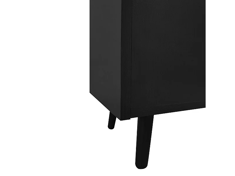 Meuble à chaussures - avec banquette et 2 compartiments - avec poignées et pieds en métal - style moderne - Noir