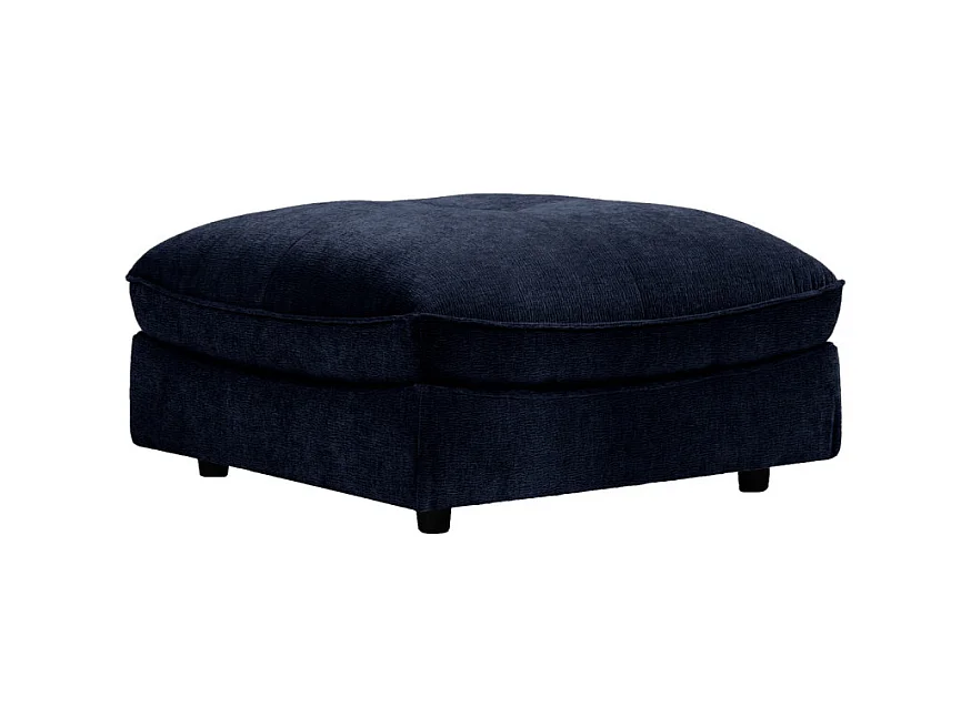 Pouf pour canapé modulable en tissu doux bleu nuit - CHARLES