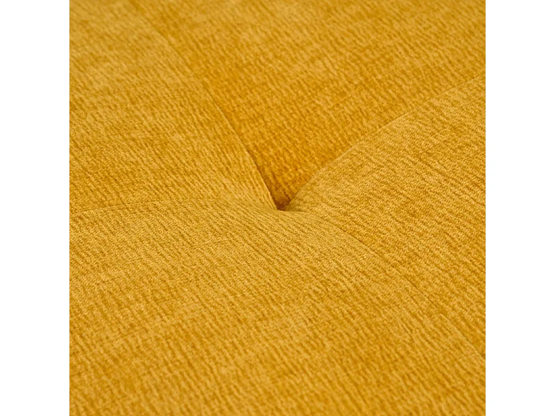 Pouf pour canapé modulable en tissu doux jaune et passepoil - CHARLES