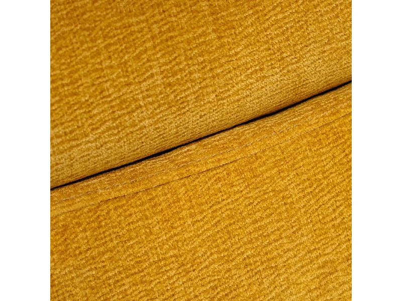 Pouf pour canapé modulable en tissu doux jaune et passepoil - CHARLES
