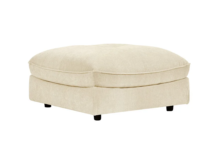 Pouf pour canapé modulable en tissu doux écru et passepoil - CHARLES