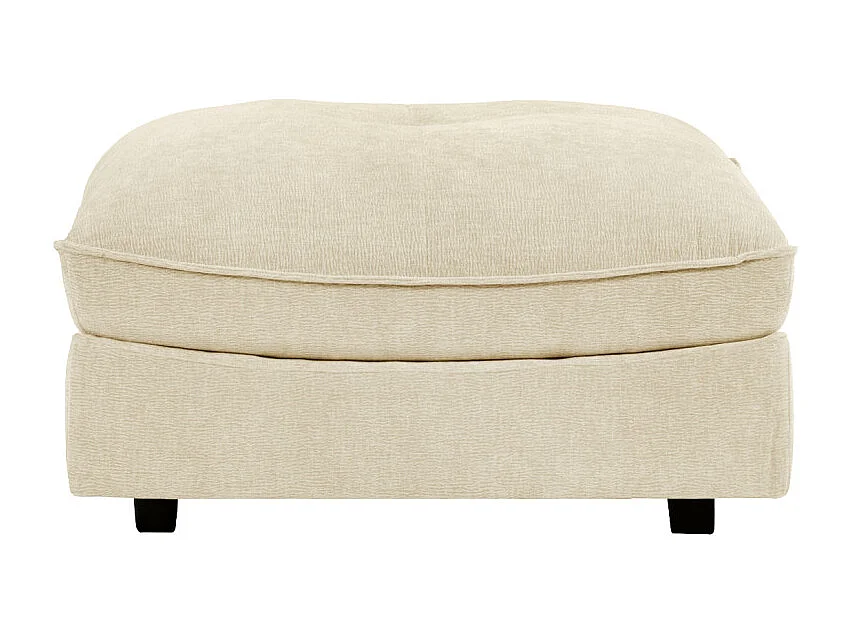 Pouf pour canapé modulable en tissu doux écru et passepoil - CHARLES