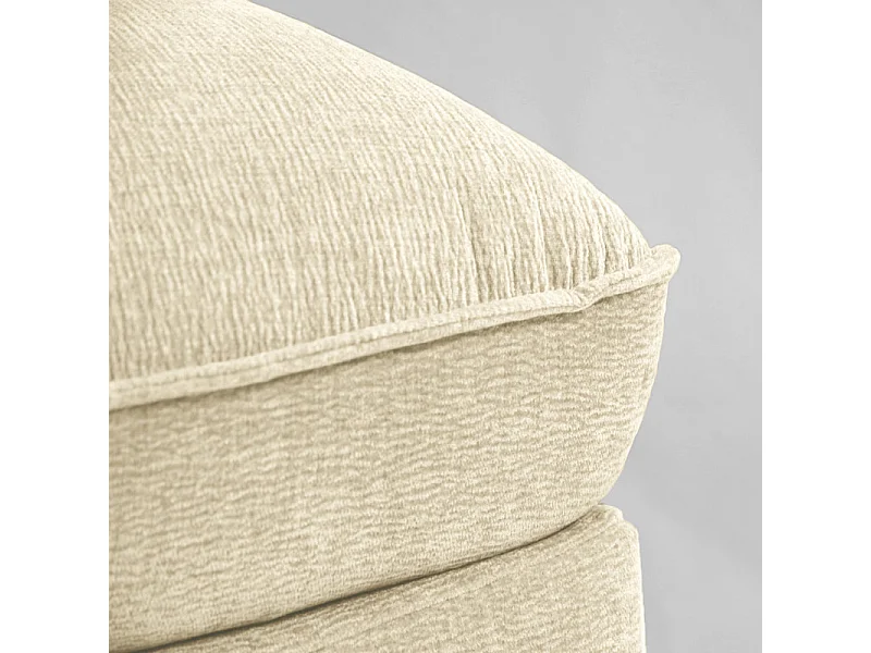 Pouf pour canapé modulable en tissu doux écru et passepoil - CHARLES