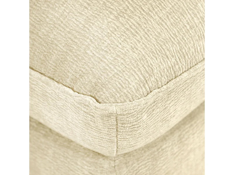 Pouf pour canapé modulable en tissu doux écru et passepoil - CHARLES