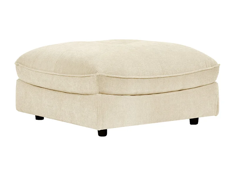 Pouf pour canapé modulable en tissu doux écru et passepoil - CHARLES