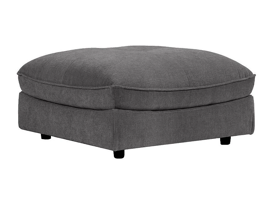 Pouf pour canapé modulable en tissu doux gris foncé - CHARLES