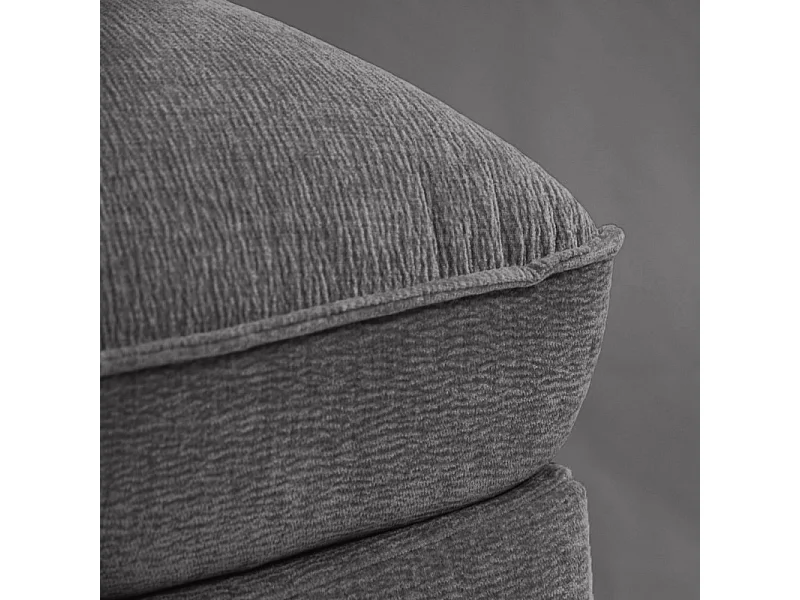 Pouf pour canapé modulable en tissu doux gris foncé - CHARLES