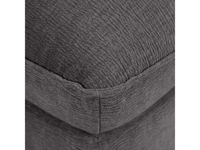 Pouf pour canapé modulable en tissu doux gris foncé - CHARLES
