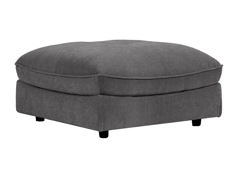 Pouf pour canapé modulable en tissu doux gris foncé - CHARLES