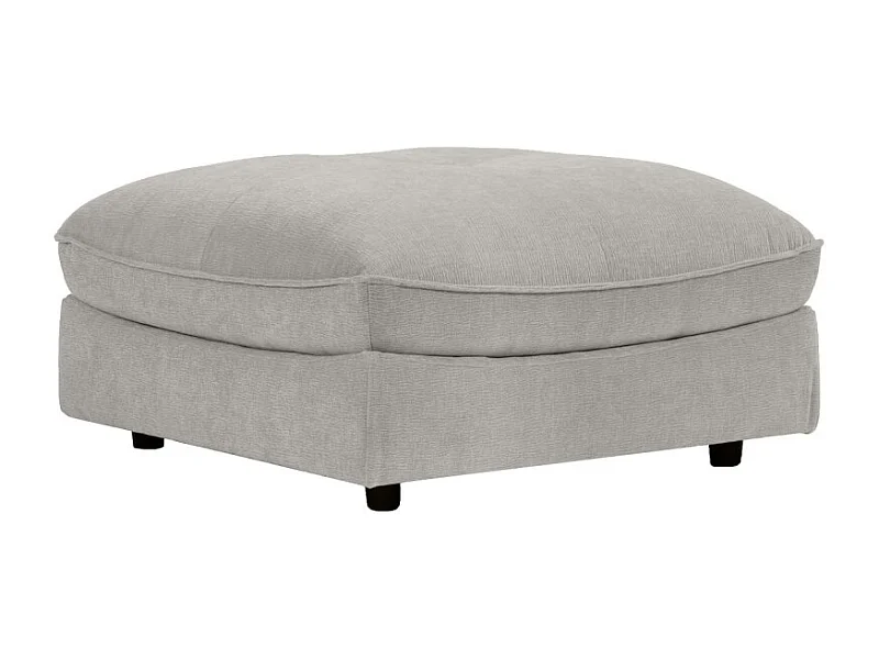 Pouf pour canapé modulable en tissu doux gris clair - CHARLES