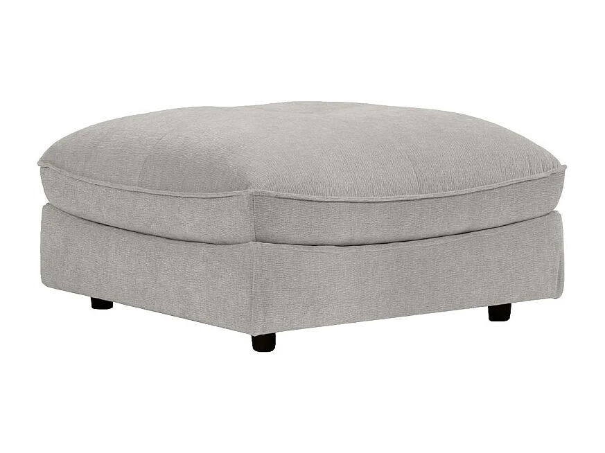 Pouf pour canapé modulable en tissu doux gris clair - CHARLES