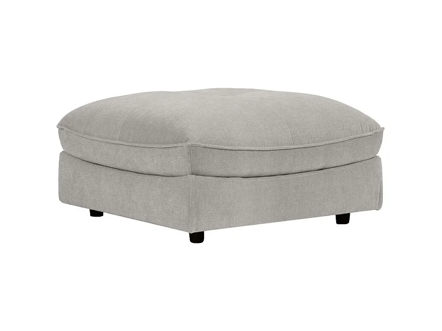 Pouf pour canapé modulable en tissu doux gris clair - CHARLES