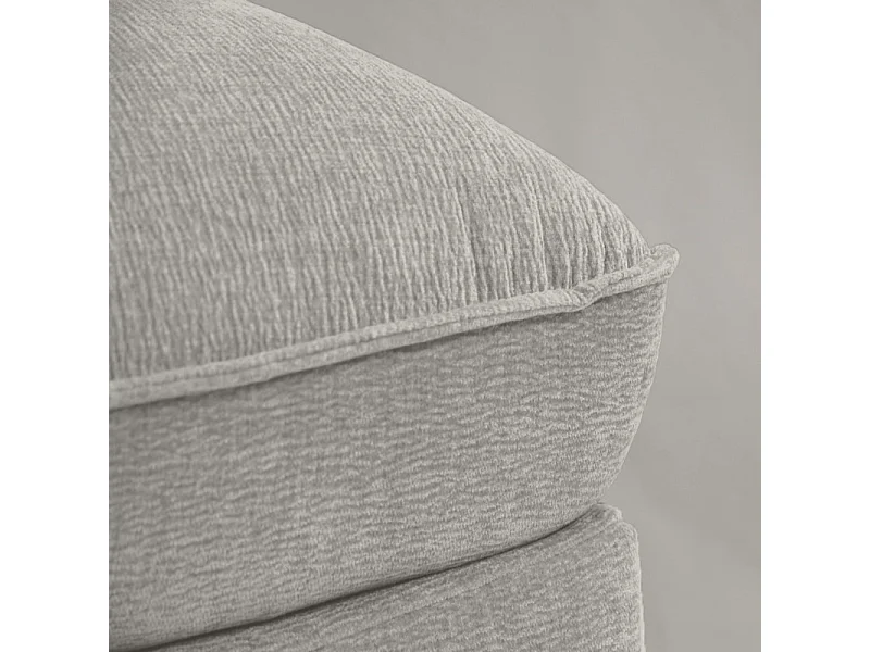 Pouf pour canapé modulable en tissu doux gris clair - CHARLES