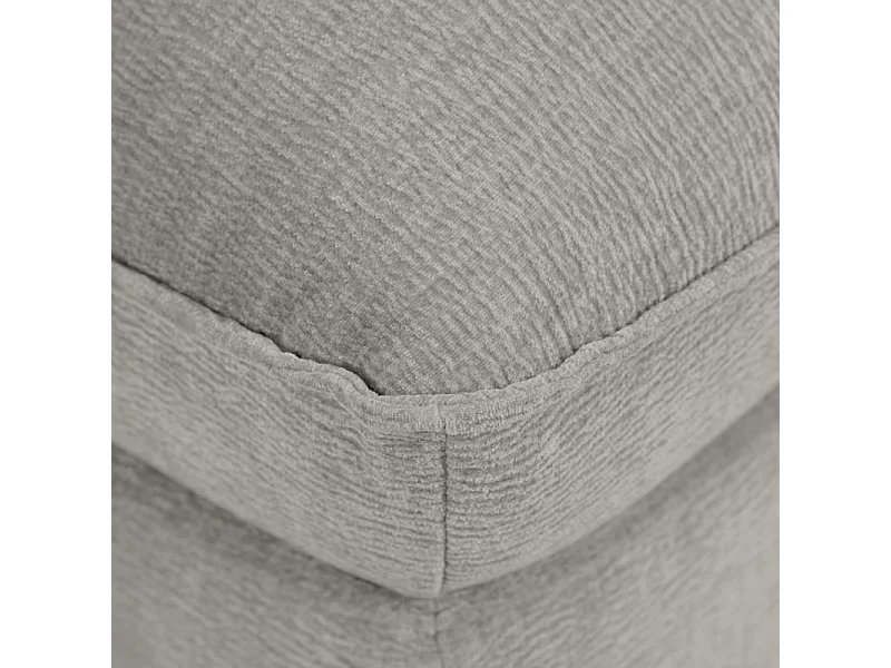 Pouf pour canapé modulable en tissu doux gris clair - CHARLES