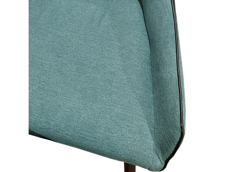 Lot de 2 chaises en lin bleu lagon et pieds métal noir - ANAIS 2