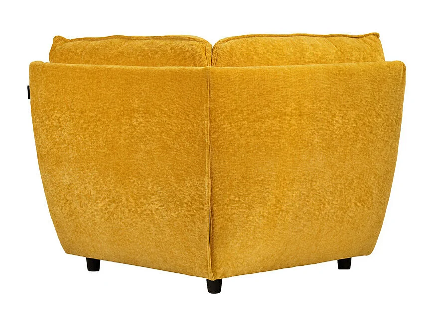 Angle pour canapé modulable en tissu doux jaune et passepoil - CHARLES