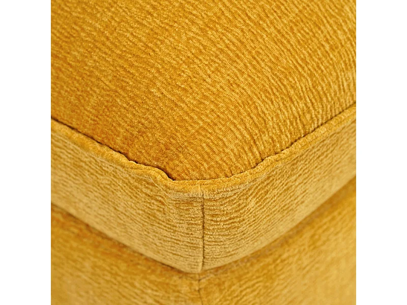 Angle pour canapé modulable en tissu doux jaune et passepoil - CHARLES