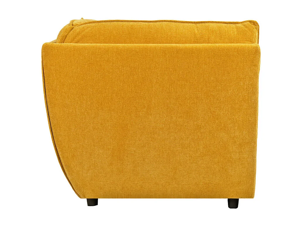 Angle pour canapé modulable en tissu doux jaune et passepoil - CHARLES