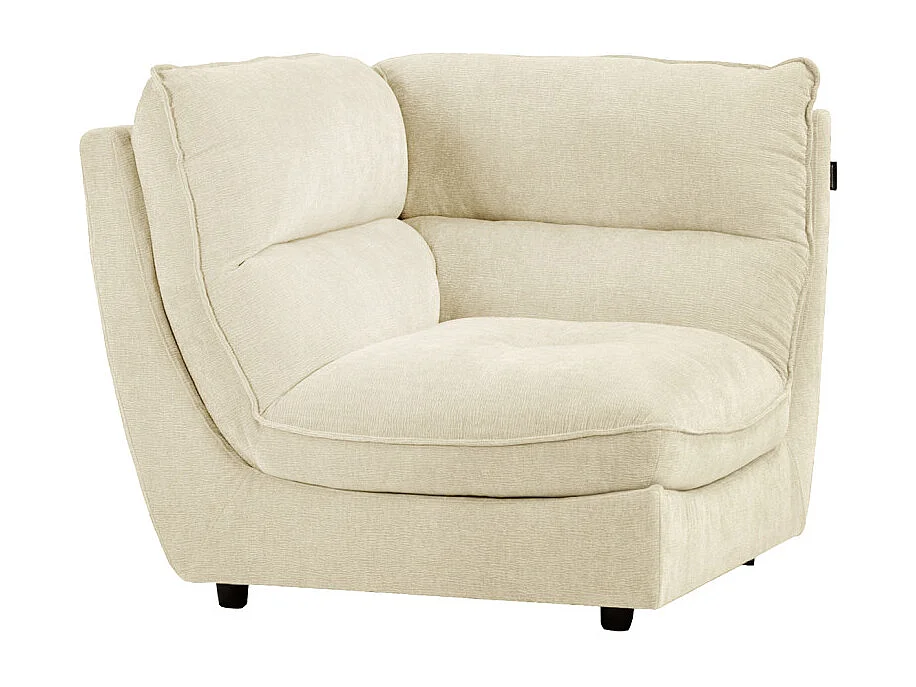 Angle pour canapé modulable en tissu doux écru et passepoil - CHARLES