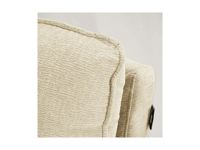 Angle pour canapé modulable en tissu doux écru et passepoil - CHARLES