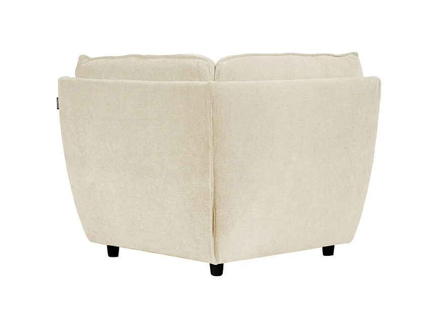Angle pour canapé modulable en tissu doux écru et passepoil - CHARLES