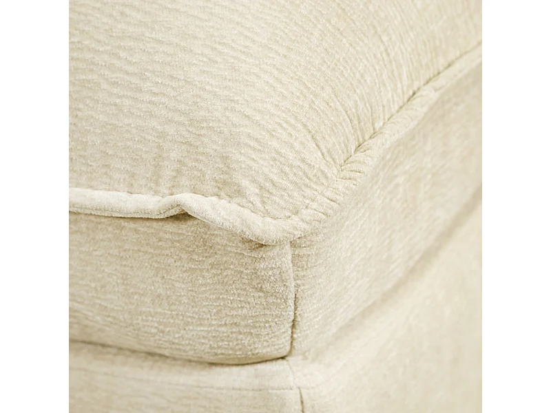 Angle pour canapé modulable en tissu doux écru et passepoil - CHARLES