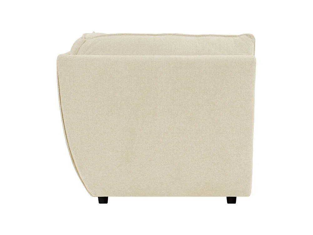 Angle pour canapé modulable en tissu doux écru et passepoil - CHARLES