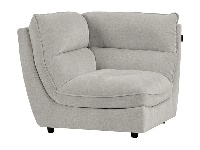 Angle pour canapé modulable en tissu doux gris clair - CHARLES