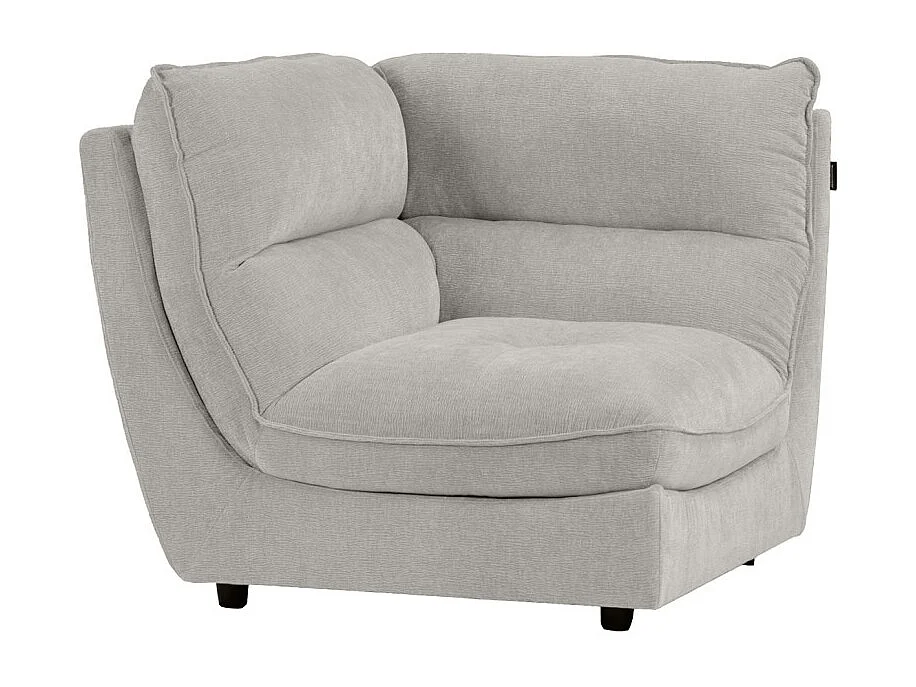 Angle pour canapé modulable en tissu doux gris clair - CHARLES