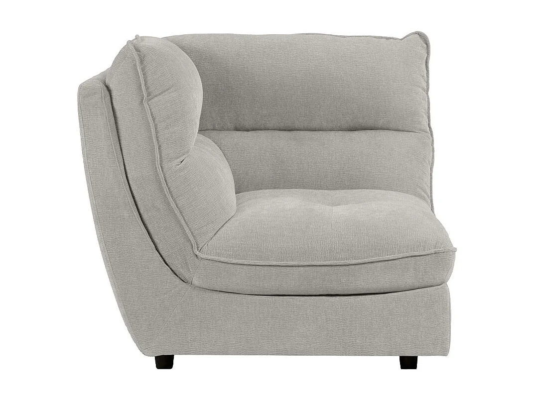 Angle pour canapé modulable en tissu doux gris clair - CHARLES