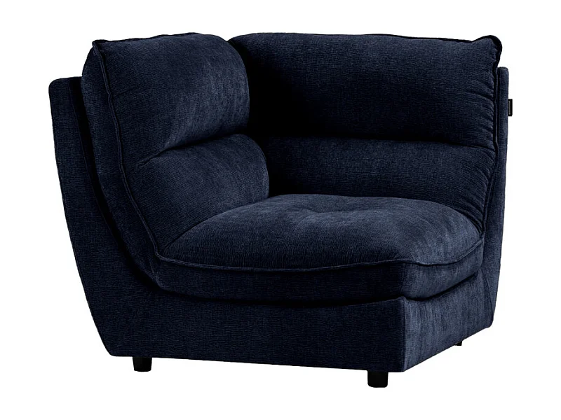 Angle pour canapé modulable en tissu doux bleu nuit - CHARLES