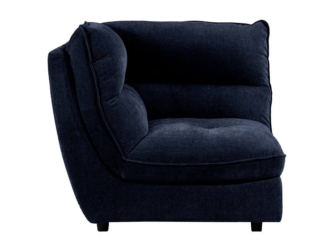 Angle pour canapé modulable en tissu doux bleu nuit - CHARLES