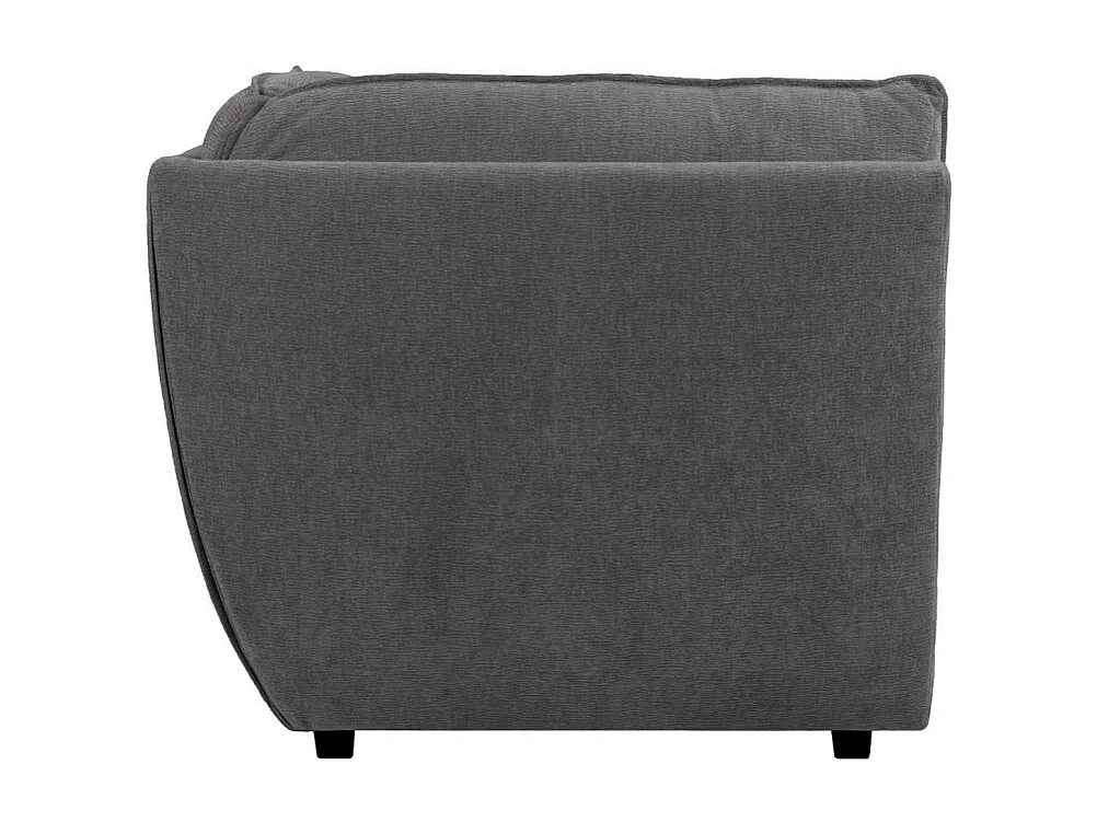 Angle pour canapé modulable en tissu doux gris foncé - CHARLES