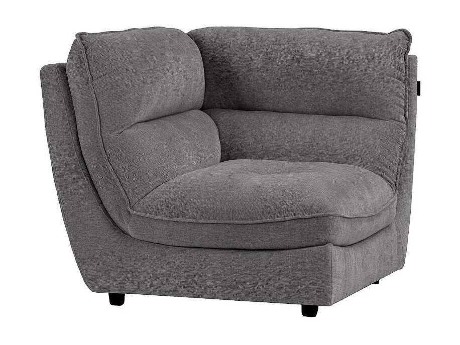 Angle pour canapé modulable en tissu doux gris foncé - CHARLES