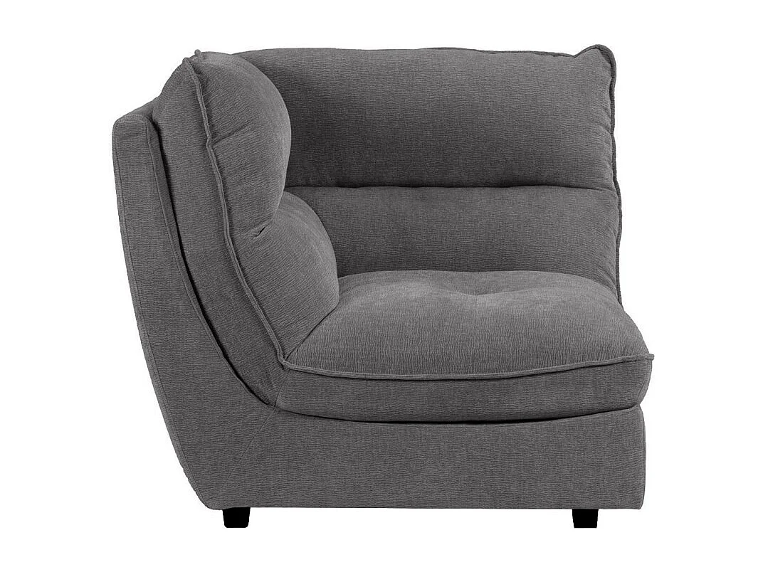 Angle pour canapé modulable en tissu doux gris foncé - CHARLES