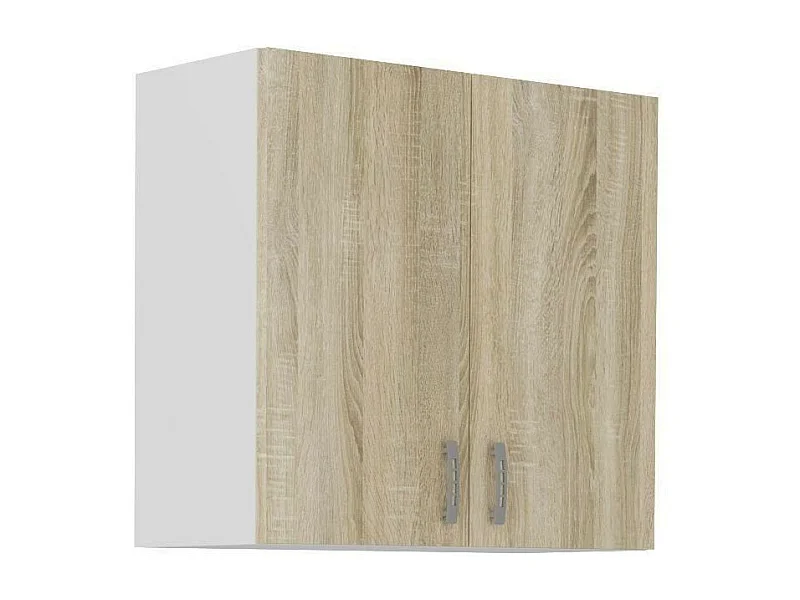 Meuble haut SARA - 2 portes - Décor chene sonoma - L80xP31xH71,5 cm - Fabriqué en Pologne