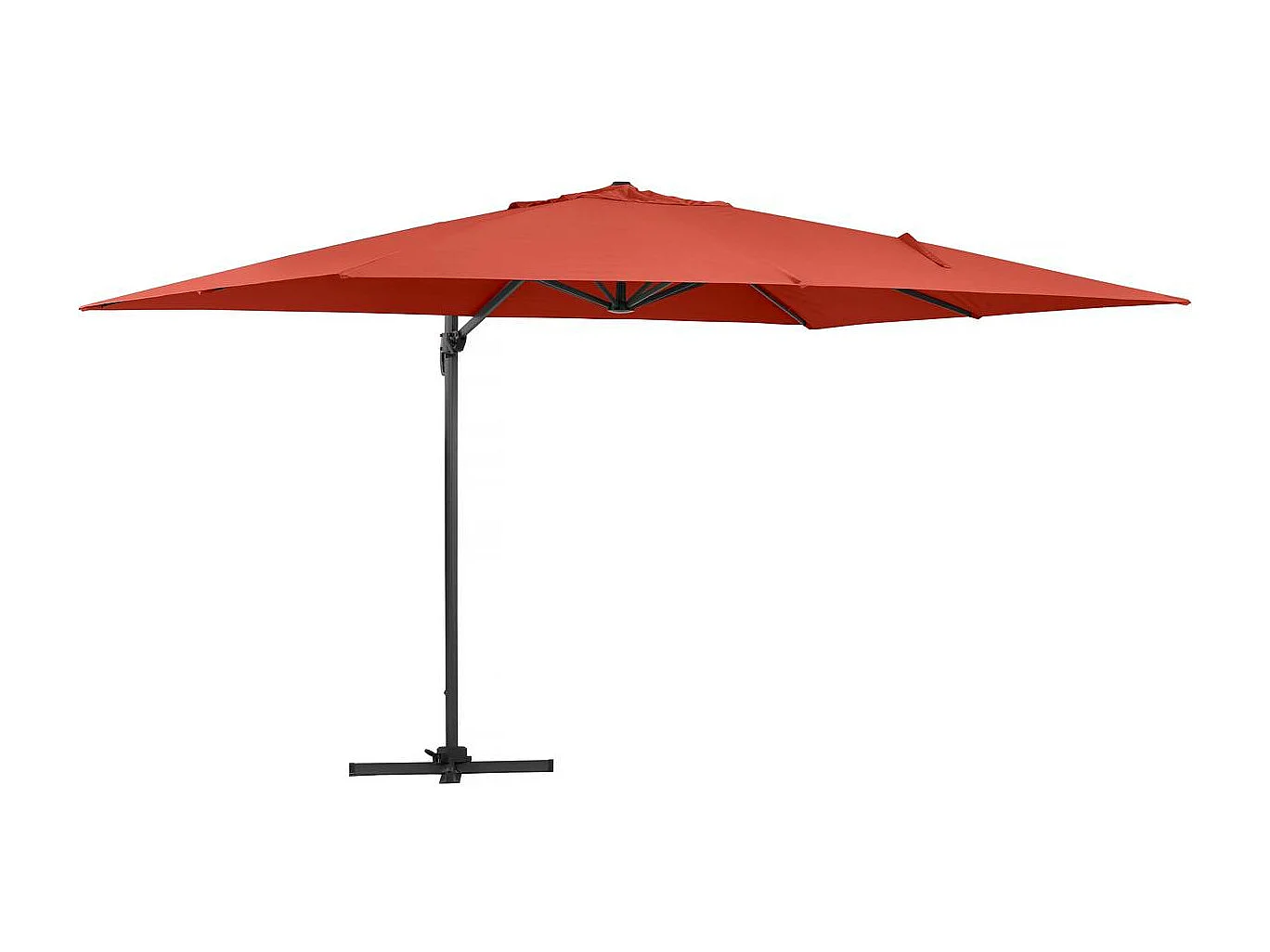 Parasol Lateral de jardín Alu "Sun 4" – Rectangular – 3 x 4 m – Rojo + funda protectora