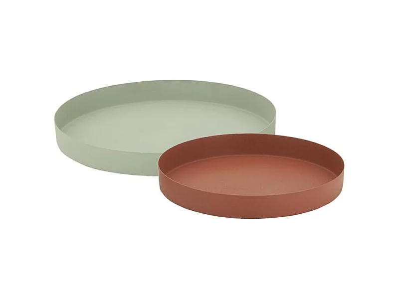 Plateaux ronds en métal (lot de 2)