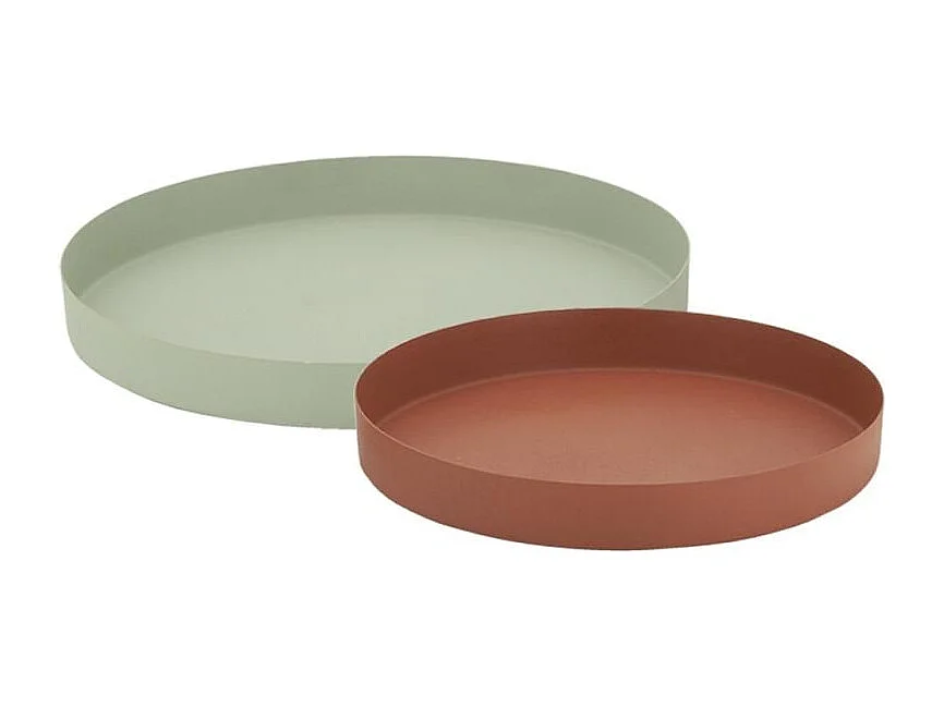 Plateaux ronds en métal (lot de 2)