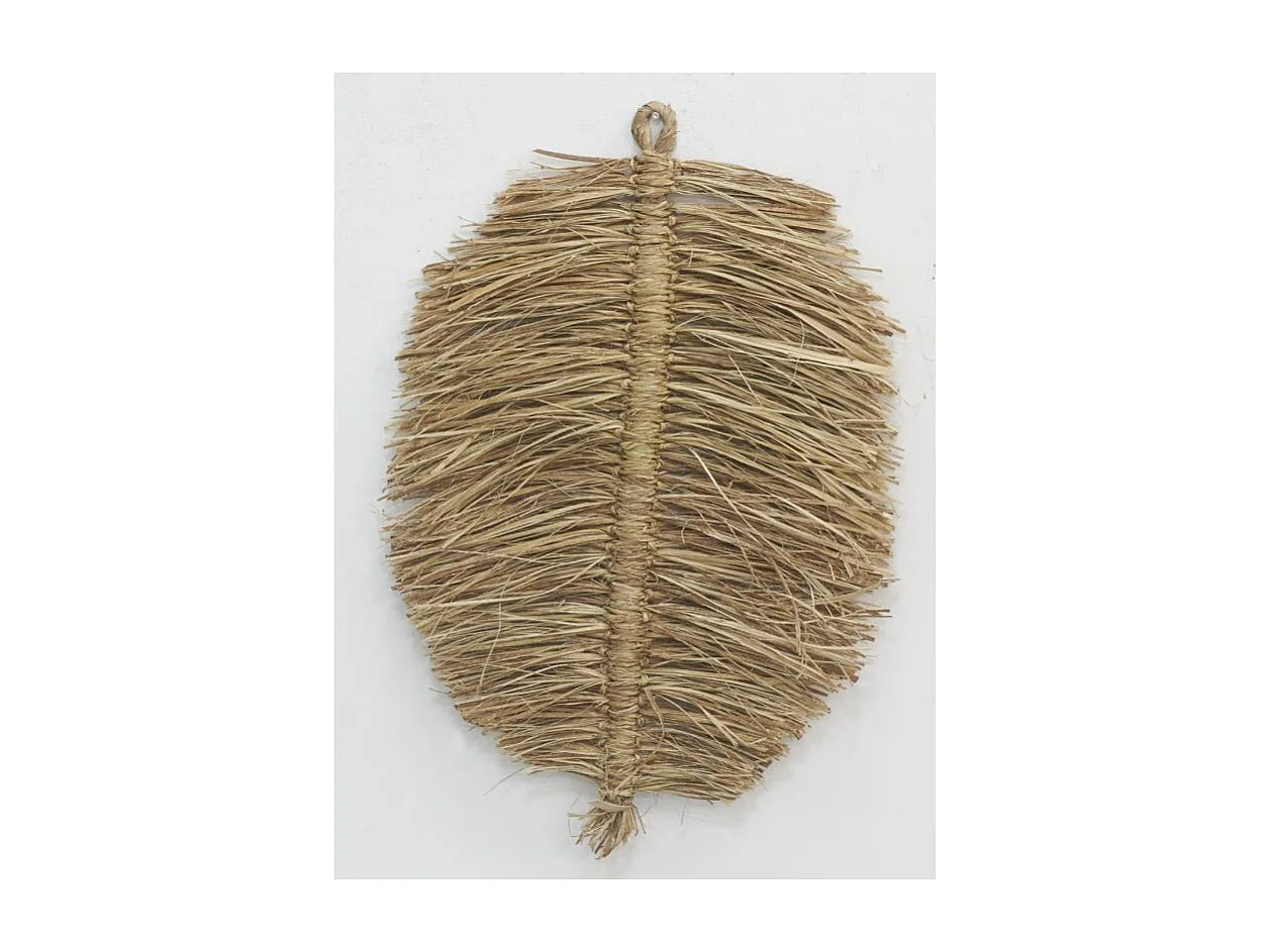 Décorations murales en jute naturel Feuille (lot de 2)