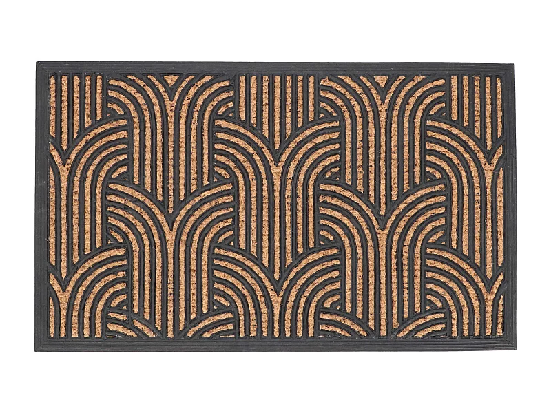 Paillasson en fibres de coco et caoutchouc avec motifs 75 x 45 cm Art déco