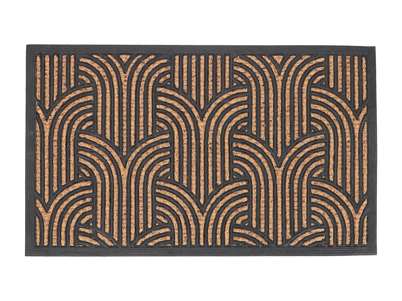 Paillasson en fibres de coco et caoutchouc avec motifs 75 x 45 cm Art déco