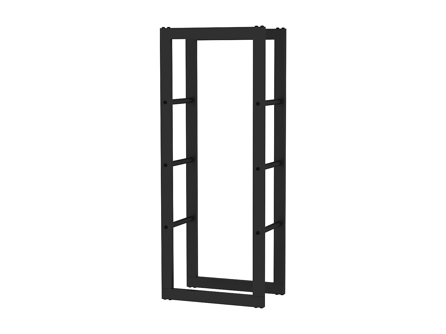 Portalegna da Interni Kekai Rack I 40x25x100 cm con Struttura in Acciaio Zincato, Colore Nero