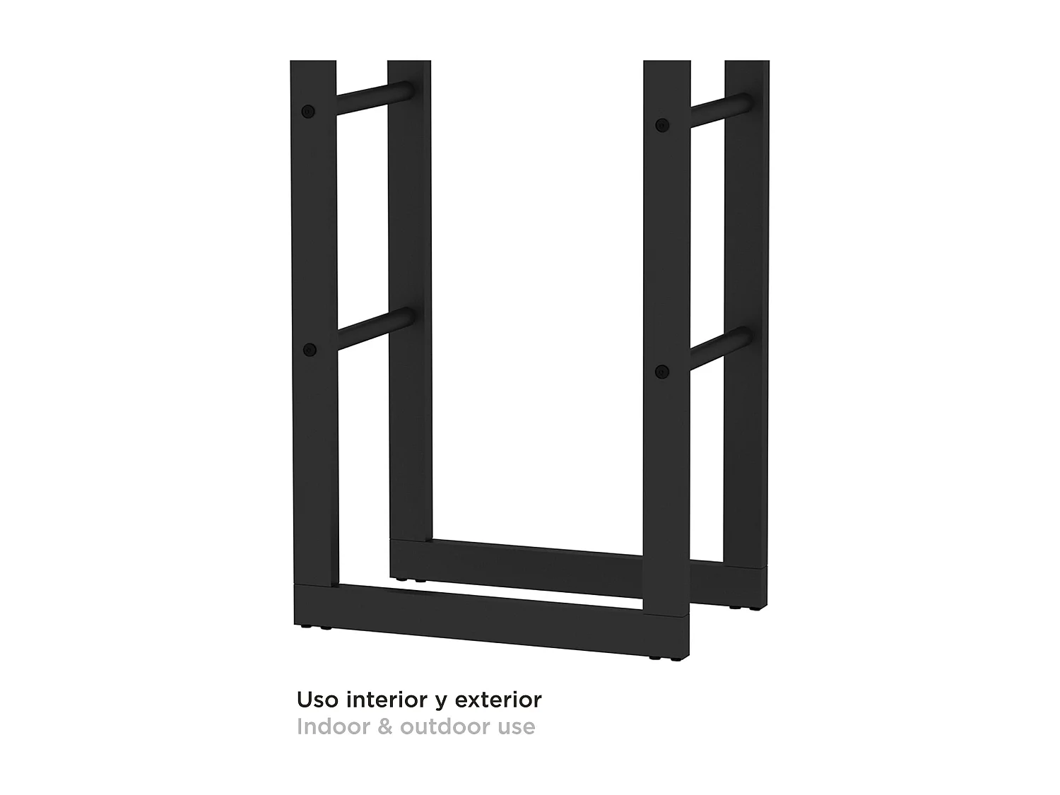 Portalegna da Interni Kekai Rack I 40x25x100 cm con Struttura in Acciaio Zincato, Colore Nero