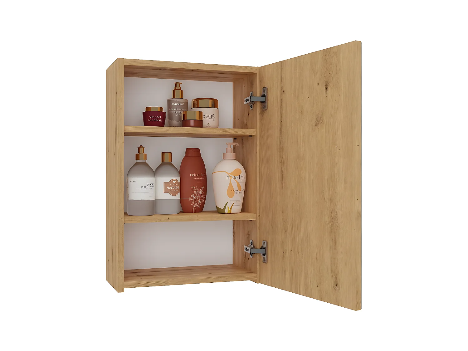 TONNI - Armoire de toilette murale 1 porte - Meuble SDB avec miroir - Dimensions 40x22x60 cm - Rangement Salle de bain