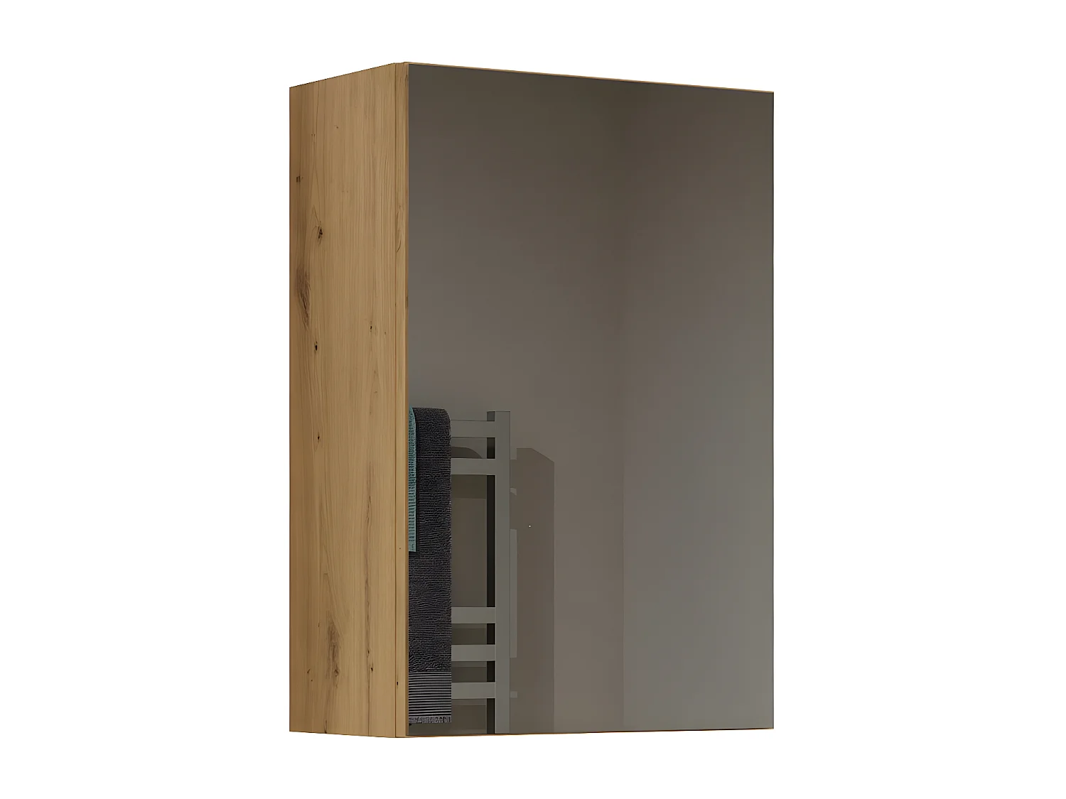 TONNI - Armoire de toilette murale 1 porte - Meuble SDB avec miroir - Dimensions 40x22x60 cm - Rangement Salle de bain