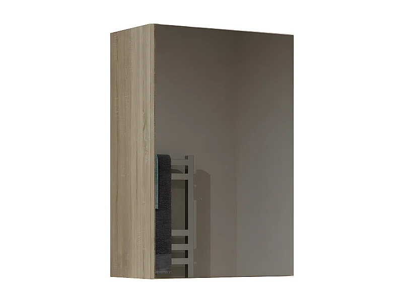 TONNI - Armoire de toilette murale 1 porte - Meuble SDB avec miroir - Dimensions 40x22x60 cm - Rangement Salle de bain