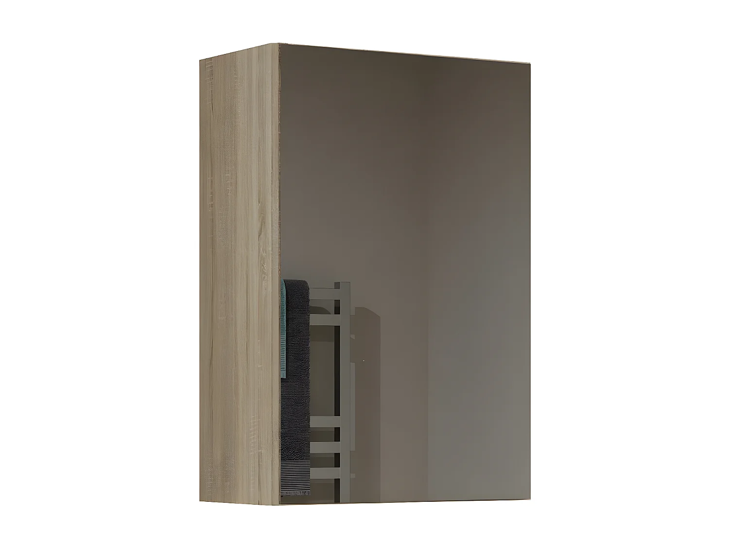 TONNI - Armoire de toilette murale 1 porte - Meuble SDB avec miroir - Dimensions 40x22x60 cm - Rangement Salle de bain