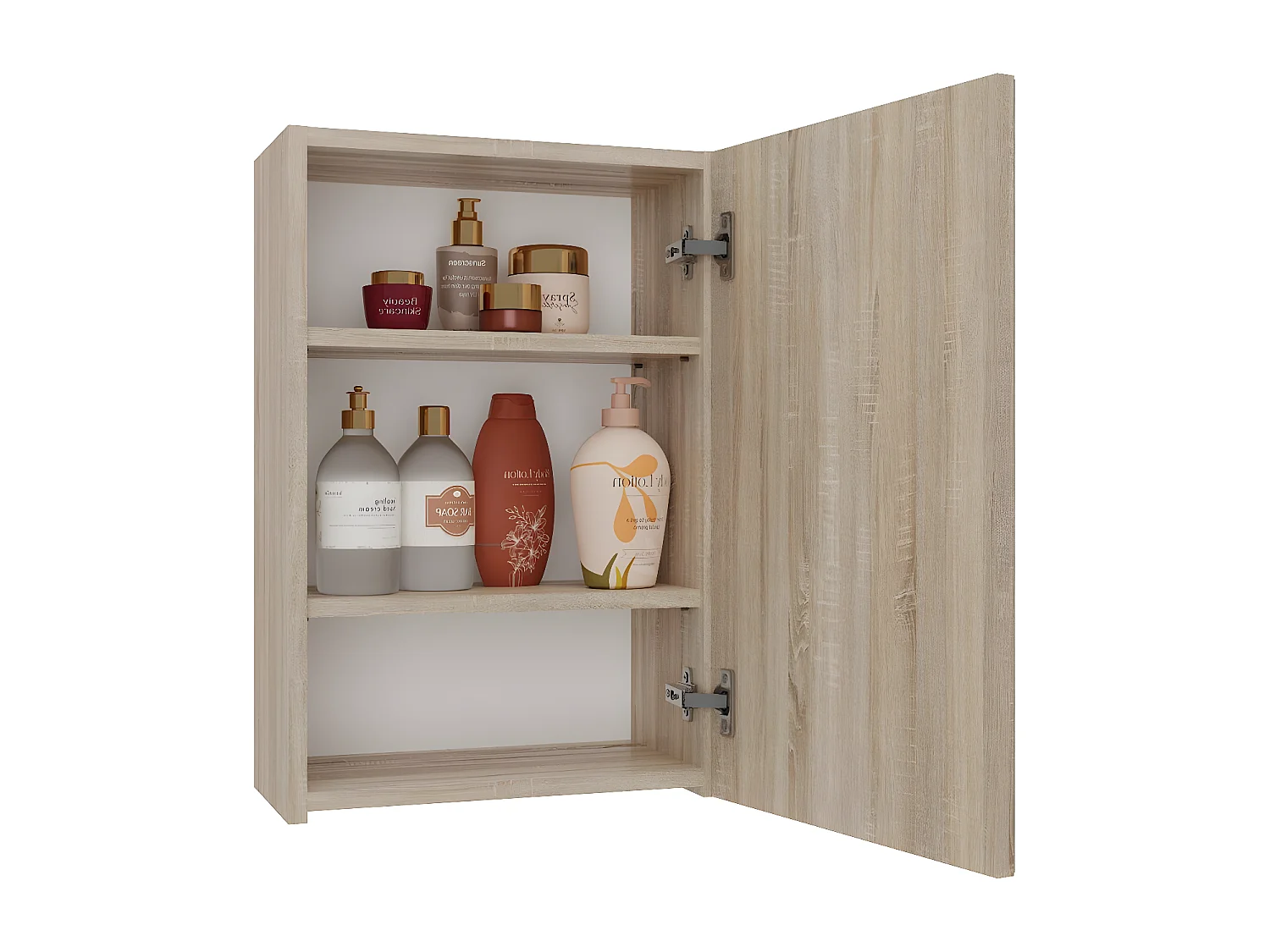 TONNI - Armoire de toilette murale 1 porte - Meuble SDB avec miroir - Dimensions 40x22x60 cm - Rangement Salle de bain